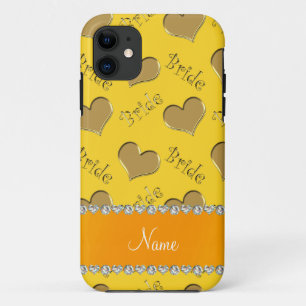 Individuelle Name Gelbgoldherzen Case-Mate iPhone Hülle