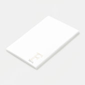 Individuelle Name Geometric Gold Letter F Monogram Post-it Klebezettel (angewinkelt)