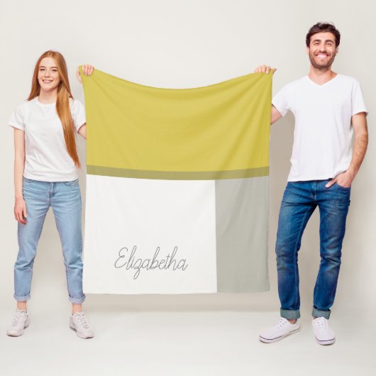 Individuelle Name geometrischer Farbblöcke Fleecedecke (Beispiel)