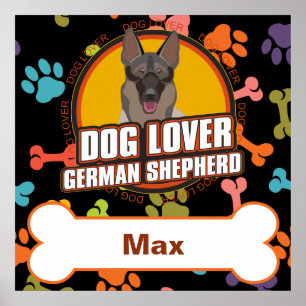 Individuelle Name German Shepherd Dog Bone Puppy P Poster
