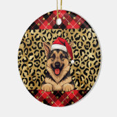 Individuelle Name German Shepherd dog Weihnachtsma Keramik Ornament (Links)