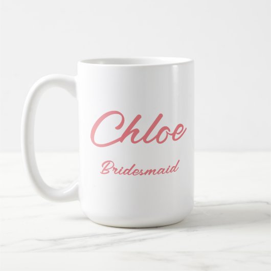 INDIVIDUELLE NAME-GESCHENK FÜR BRIDESMAID KAFFEETASSE (Links)