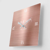 Individuelle Name Gestricktes Metall Personalisier Quadratische Wanduhr (Winkel)