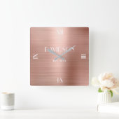 Individuelle Name Gestricktes Metall Personalisier Quadratische Wanduhr (Zuhause)