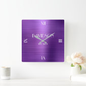 Individuelle Name Gestricktes Metall Personalisier Quadratische Wanduhr (Zuhause)