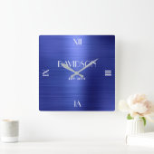 Individuelle Name Gestricktes Metall Personalisier Quadratische Wanduhr (Zuhause)