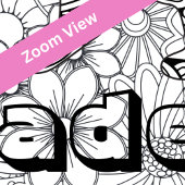 Individuelle Name Giant Cat Mandala Blumenkolorier Poster