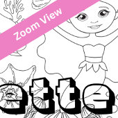 Individuelle Name Giant Mermaid Kids'Coloring Post Poster