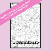 Individuelle Name Giant Mermaid Kids'Coloring Post Poster