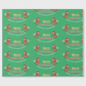 Individuelle Name Gingerbread Mann Frohe Weihnacht Geschenkpapier (Flach)