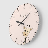 Individuelle Name Giraffe Kids Große Wanduhr (Winkel)