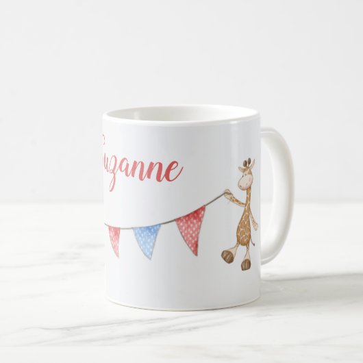 Individuelle Name Giraffe und Kangaroo Jagdflaggen Kaffeetasse (VorderseiteRechts)