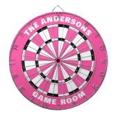 Individuelle Name Girls Pink Black Dartboard Dartscheibe (vorne)