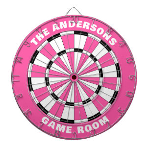 Individuelle Name Girls Pink Black Dartboard Dartscheibe