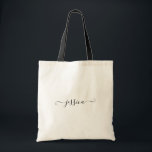Individuelle Name Girly Black Script Wedding Bride Tragetasche<br><div class="desc">Individuelle Name Simple Feminine Girly Black Script Tote Beutel Tolle Geschenkidee für Ihre Brautjungfrauen,  Freunde und Familie.</div>