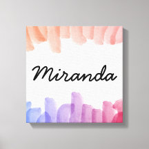 Individuelle Name Girly Pastel Aquarellmalerei