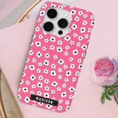 Individuelle Name Girly Pink Weiße Blume Muster Case-Mate iPhone Hülle