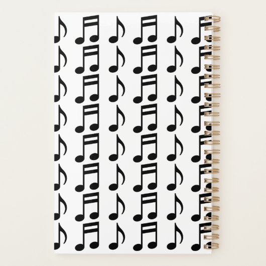 Individuelle Name + Gitter des Musical Notes-Plann Planer (Rückseite)