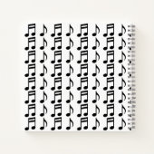 Individuelle Name + Gitter für Musical Notes-Noteb Notizbuch (Rückseite)