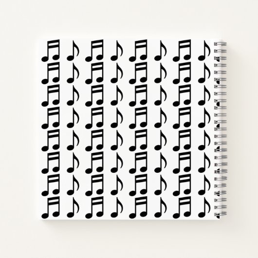 Individuelle Name + Gitter für Musical Notes-Noteb Notizbuch (Rückseite)