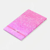 Individuelle Name Glamour Girl Hot Pink Glitzer Post-it Klebezettel (angewinkelt)