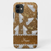 Individuelle Name Glitzer Engel Flügel