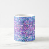 Individuelle Name Glitzer Lila Mermaid-Skala Kaffeetasse (Mittel)