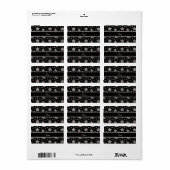 Individuelle Name Glitzer Sterne und Mond Adressaufkleber (Vorne)