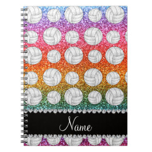 Individuelle Name Glitzer-Volleyball Notizblock
