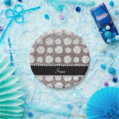 Individuelle Name Glitzer Volleyballs Pappteller (Party)