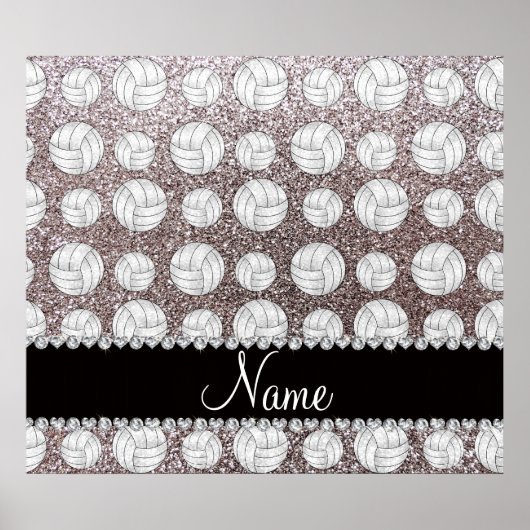 Individuelle Name Glitzer Volleyballs Poster (Vorne)