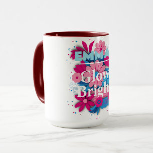 Individuelle Name Glow Bright Floral Tasse