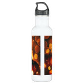 Individuelle Name Glows Pumpkins Autumnal Bokeh-Ef Edelstahlflasche (Rückseite)