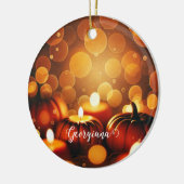 Individuelle Name Glows Pumpkins Autumnal Bokeh-Ef Keramik Ornament (Links)