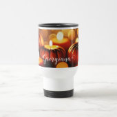 Individuelle Name Glows Pumpkins Autumnal Bokeh-Ef Reisebecher (Mittel)