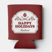 Individuelle Name glückliche Feiertage können kühl Dosenkühler (Rückseite)