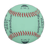 Individuelle Name glücklicher Vater Tag Türkis Baseball (Rückseite)