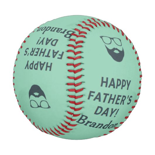 Individuelle Name glücklicher Vater Tag Türkis Baseball (Schrägansicht)