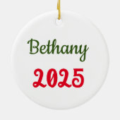 Individuelle Name-Gnome Sonnenblumen Keramik Ornament (Hinten)