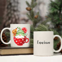 Individuelle Name Gnome und Gingerbrot Kakao-Tasse