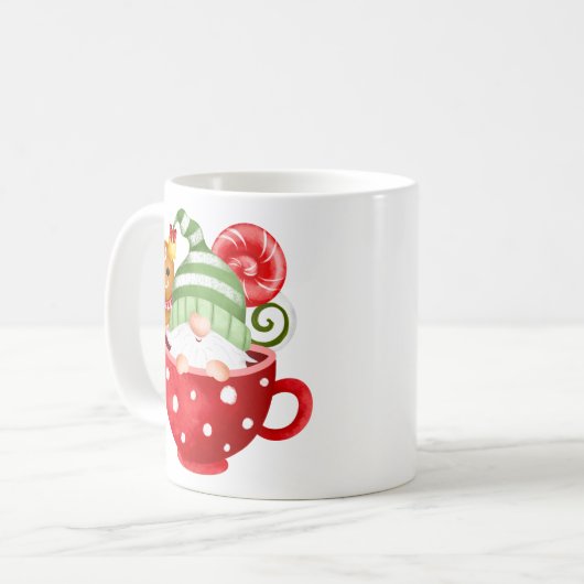 Individuelle Name Gnome und Gingerbrot Kakao-Tasse Kaffeetasse (Vorderseite Links)