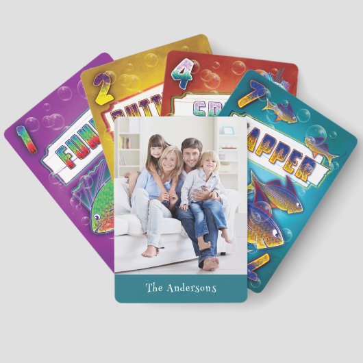 Individuelle Name "Go Fish" Foto Spielkarten (Rückseite)