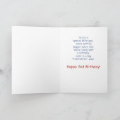 Individuelle Name Godson 2. Teddy Bear Balloon Geb Karte (Innenseite)