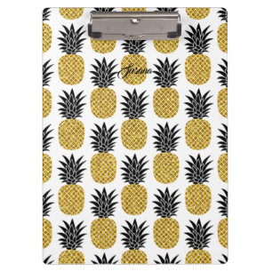 Individuelle Name Gold Ananas Padfolio Mini-Zwisch Klemmbrett