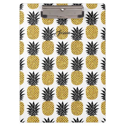 Individuelle Name Gold Ananas Padfolio Mini-Zwisch Klemmbrett (Vorderseite)