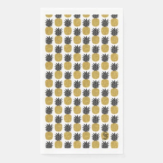 Individuelle Name Gold Ananas Serviette (Vorderseite)