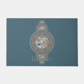 Individuelle Name Gold Aquamarin Abstraktes Orname Fußmatte (Vorderseite)