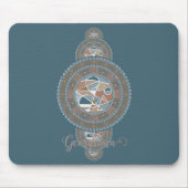 Individuelle Name Gold Aquamarin Abstraktes Orname Mousepad (Vorne)