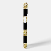 Individuelle Name Gold Glitzer Black Stripes Case-Mate iPhone Hülle (Rückseite / Rechts)