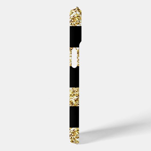 Individuelle Name Gold Glitzer Black Stripes Case-Mate iPhone Hülle (Rückseite / Rechts)